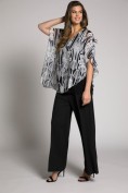 Chiffonbluse, doppellagig, Rundhals, Halbarm