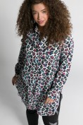 Longbluse, Langarm, Seitenschlitze, Leo Print