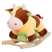 HOMCOM Kinder Plüsch-Schaukeltier als Kuh braun, gelb 60 x 34 x 46 cm (LxBxH) Schaukelpferd Schauk HOMCOM Kinder Plüsch-Schaukeltier als Kuh braun, gelb 60 x 34 x 46 cm (LxBxH) Schaukelpferd Schauk