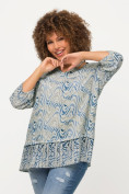 Bluse, Wellen, A-Linie, Plissee-Saum, 3/4-Arm