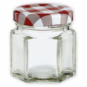 Einmachglas 100 ml Rot/Weiss De 6St