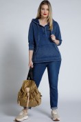 Hoodie, Indigo dyed, Knöpfe, Kapuze, Langarm Hoodie, Indigo dyed, Knöpfe, Kapuze, Langarm