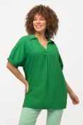 Bluse, Leinenmix, Oversized, Hemdkragen, Halbarm